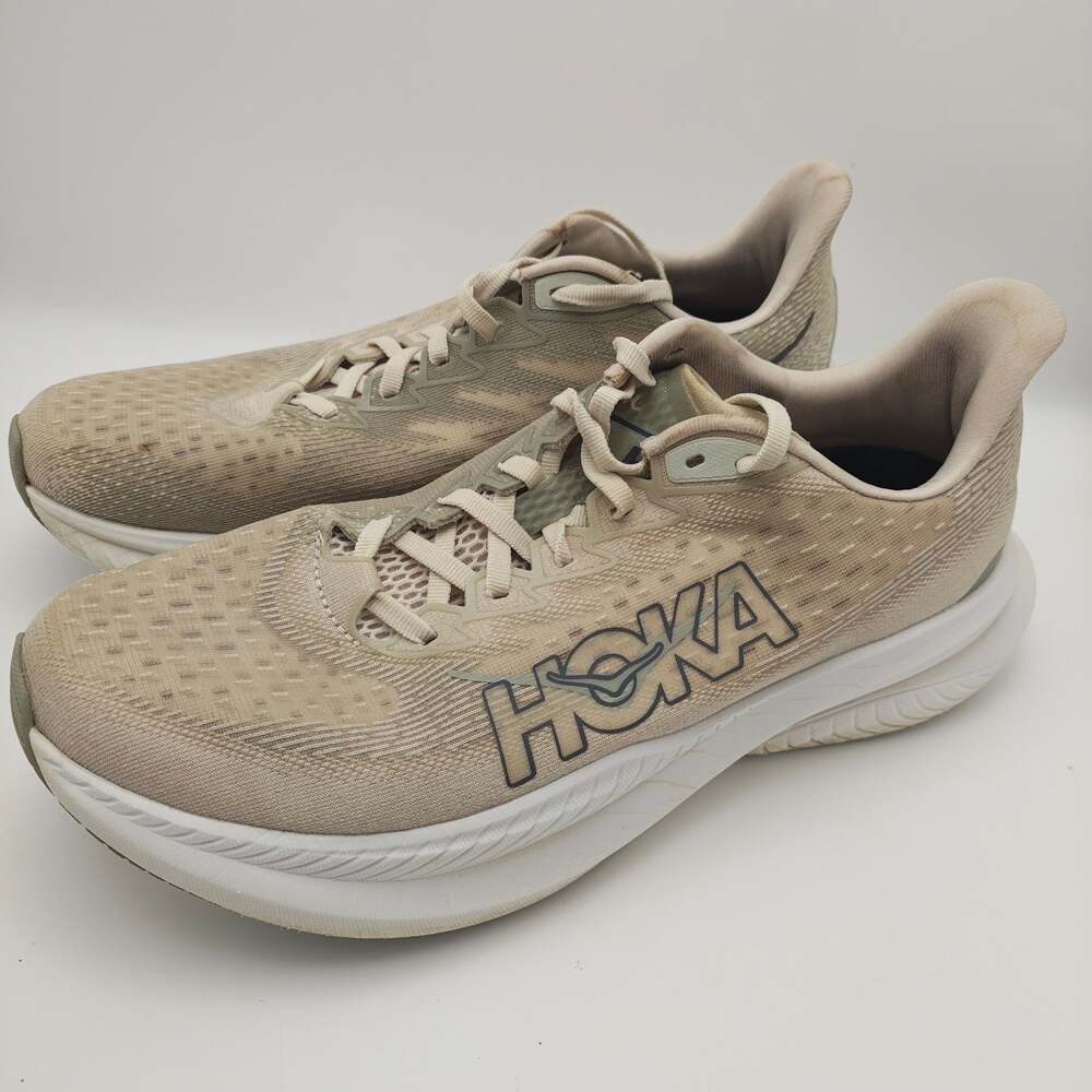 Hoka Mach 6 Mens Size 10 D Beige Tan Running Shoes Sneakers 1147790 OKB